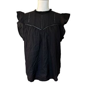 Express Black Ruffle Sleeve Blouse